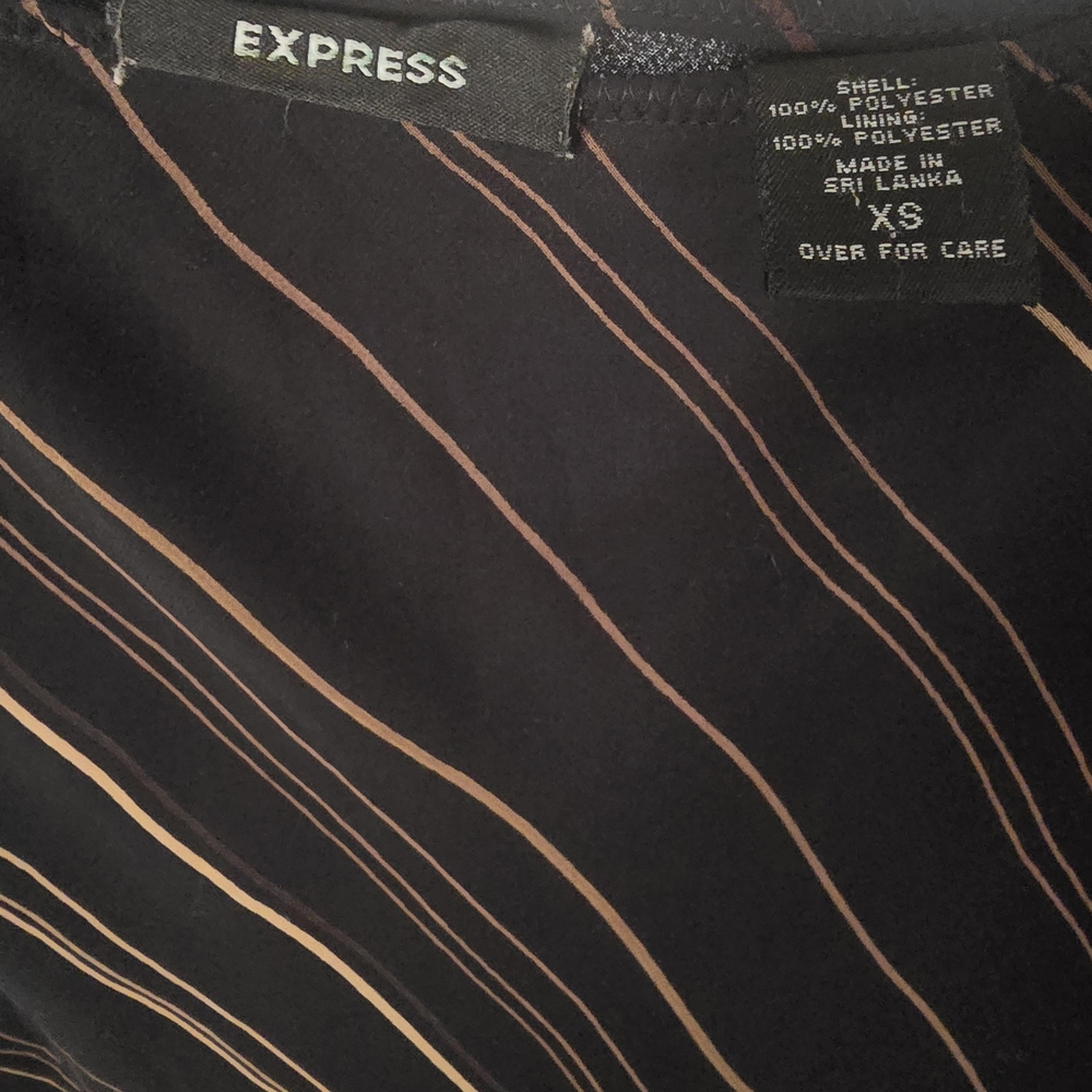 Express Black Pencil Skirt with Brown Stripes